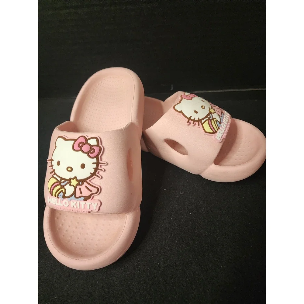 Sanrio Hello Kitty Pink Slide Sandals Kids Youth Size 220mm 1.5 Slip On Shoes